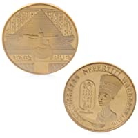 YiPong - Colección de Monedas conmemorativas de Egipto Nefertiti- bañadas en Oro